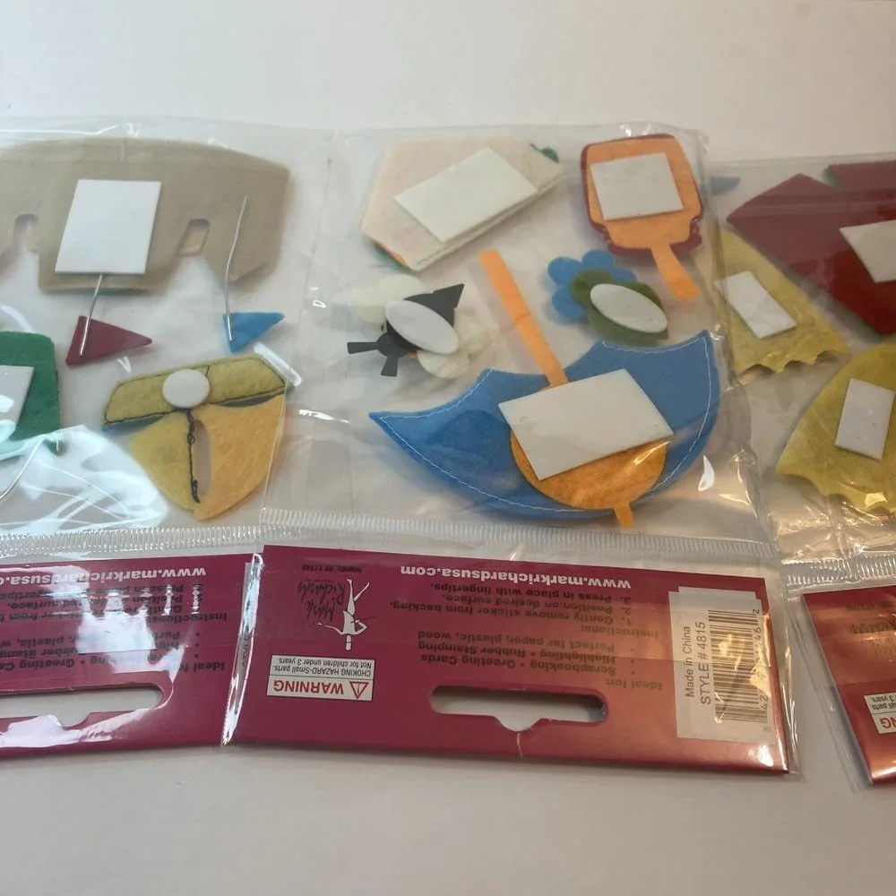 Scrapbook Embellishments Felt Stickers Beach Bee Boat Scuba Paper Crafts Cards